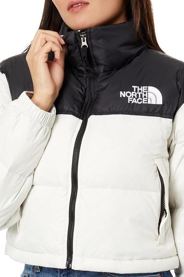 Bunda The North Face Nuptse Short Jacket White Black - SneakerDefinition