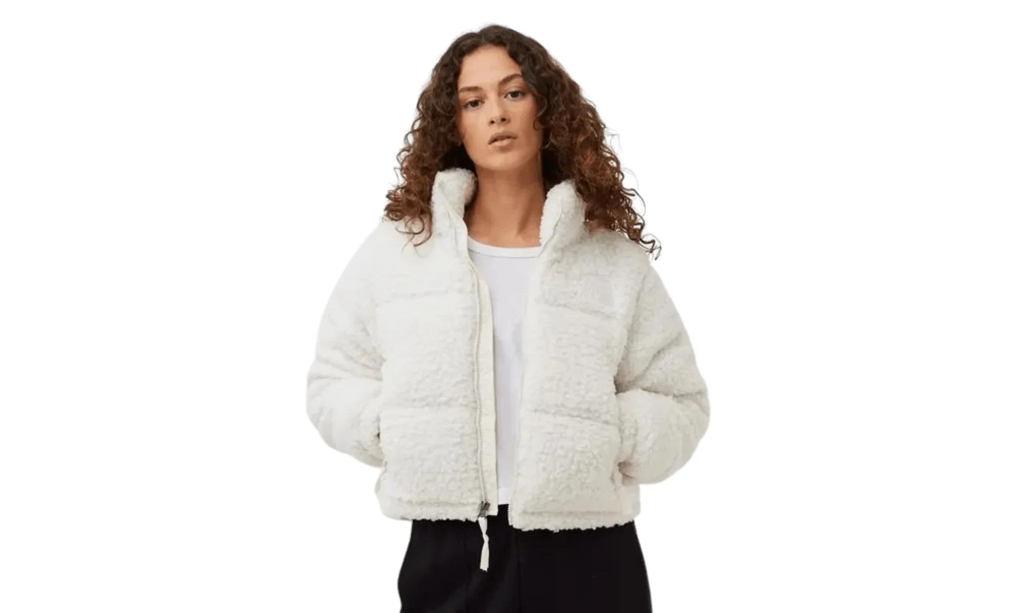 Bunda The North Face Women's High Pile Nuptse 600-Fill Recycled Waterfowl Down Jacket Gardenia White - SneakerDefinition