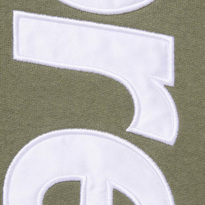 Košile a topy Supreme Satin Appliqué Hooded Sweatshirt (FW23) Light Olive - SneakerDefinition