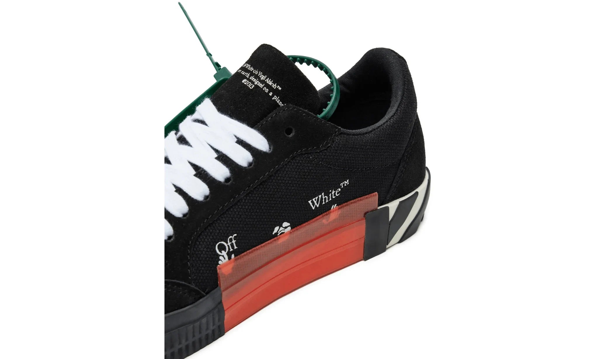 Obuv OFF-WHITE Vulc Low Canvas White Black Dark Blue (SS22) - SneakerDefinition