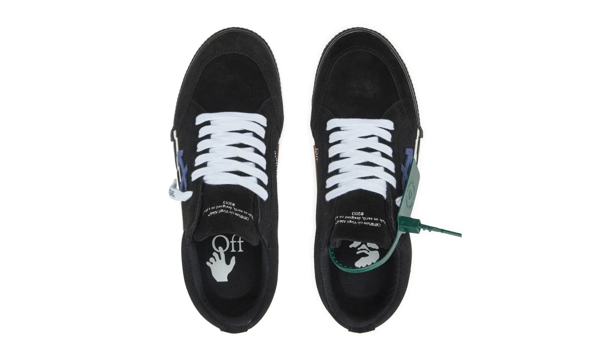 Obuv OFF-WHITE Vulc Low Canvas White Black Dark Blue (SS22) - SneakerDefinition
