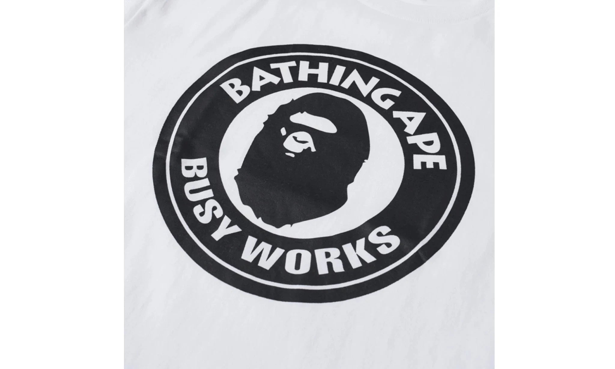 Tričko BAPE Busy Works Tee White Black - SneakerDefinition