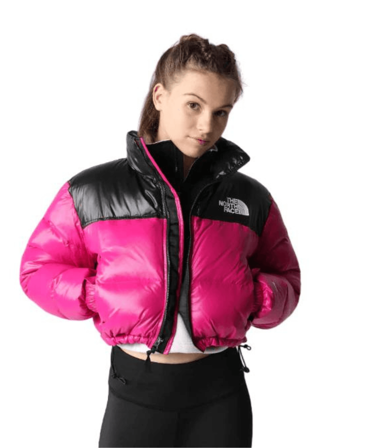 Bunda The North Face Nuptse Short Jacket Fushia Pink - SneakerDefinition