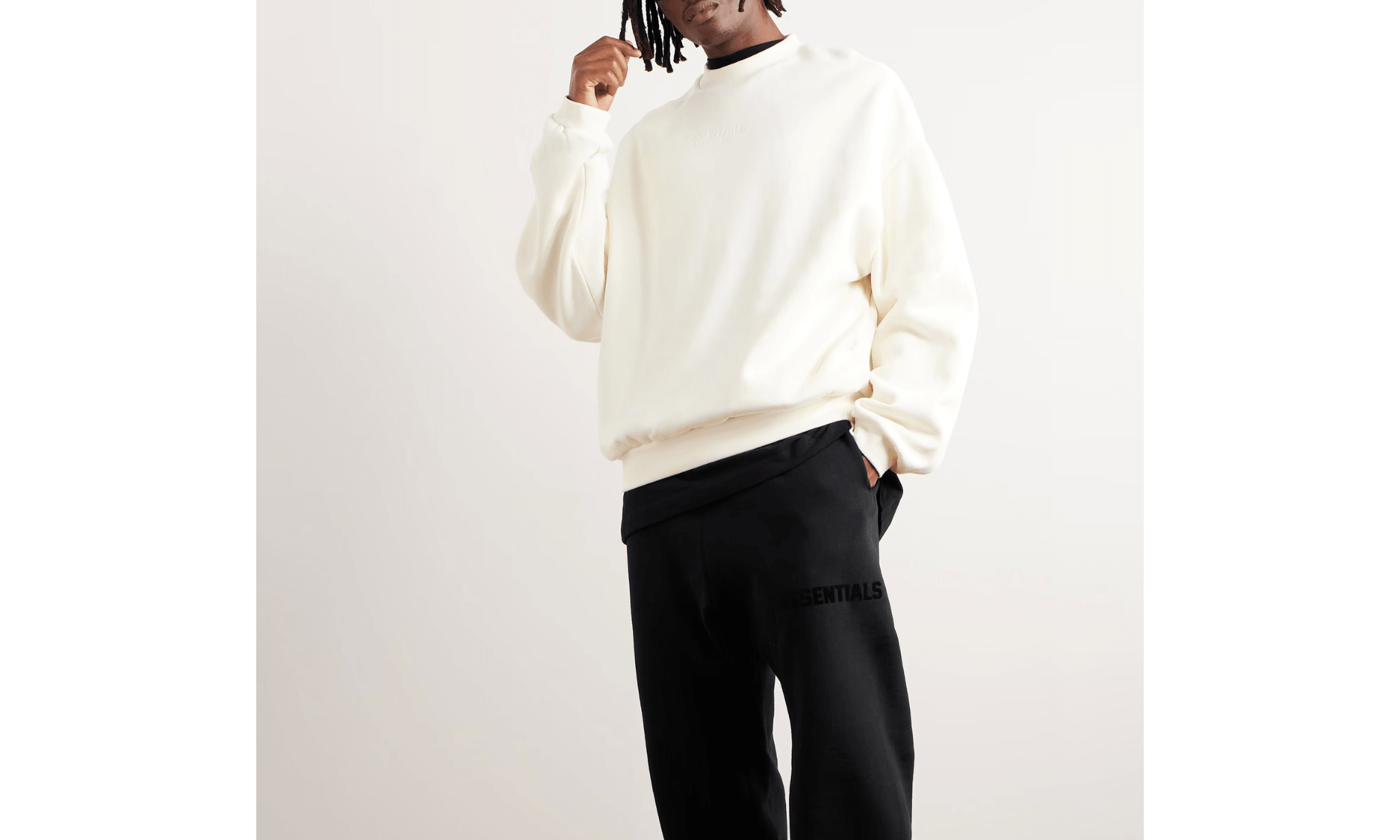 Mikina Fear Of God Essentials Logo-Appliquéd Sweatshirt White - SneakerDefinition