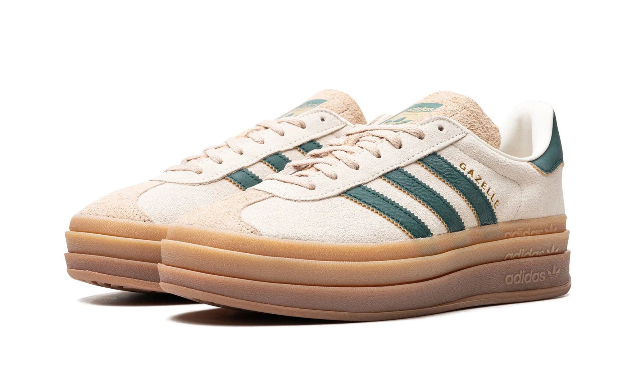 Obuv Adidas Gazelle Bold Magic Beige Collegiate Green - SneakerDefinition