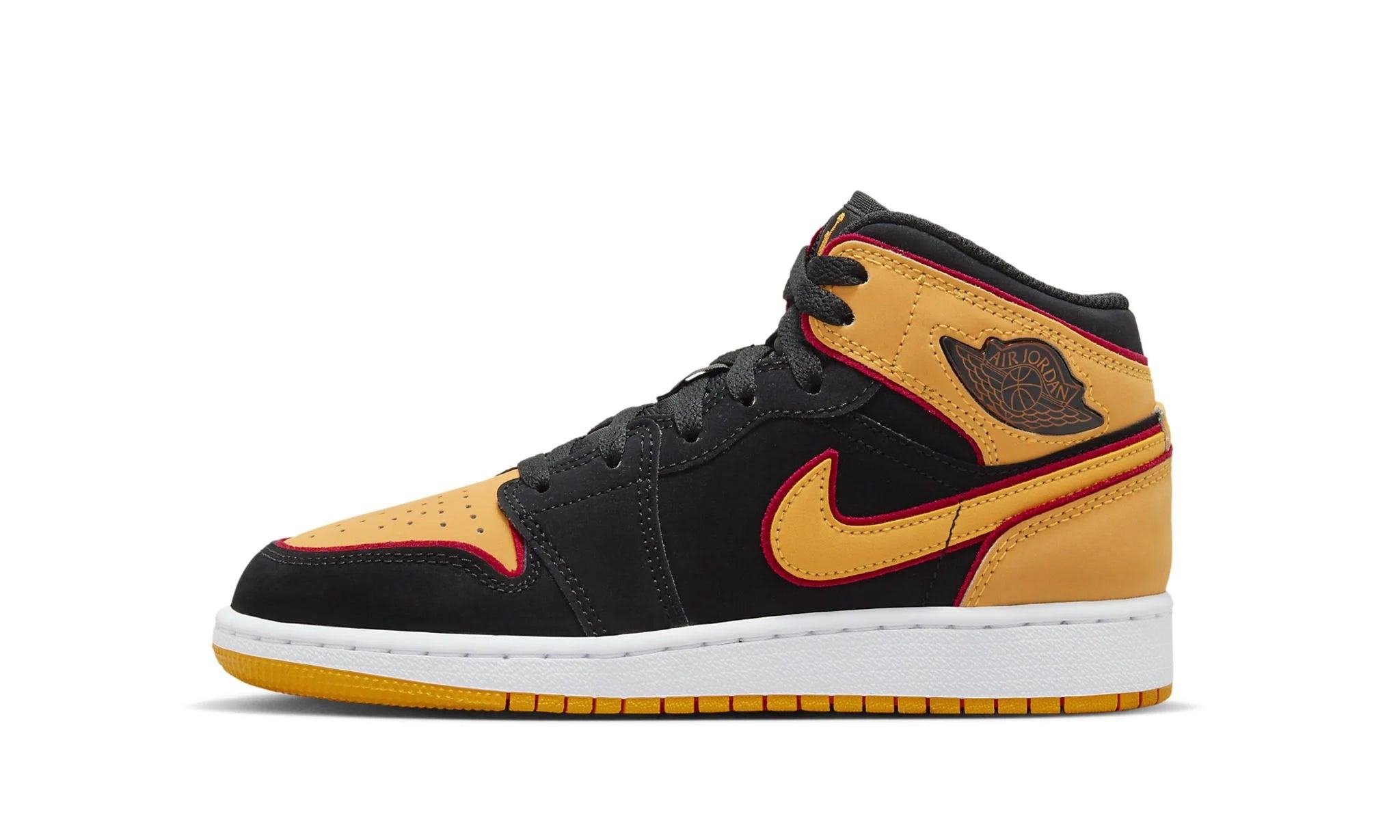 Obuv Jordan 1 Mid SE Black Vivid Orange (GS) - SneakerDefinition