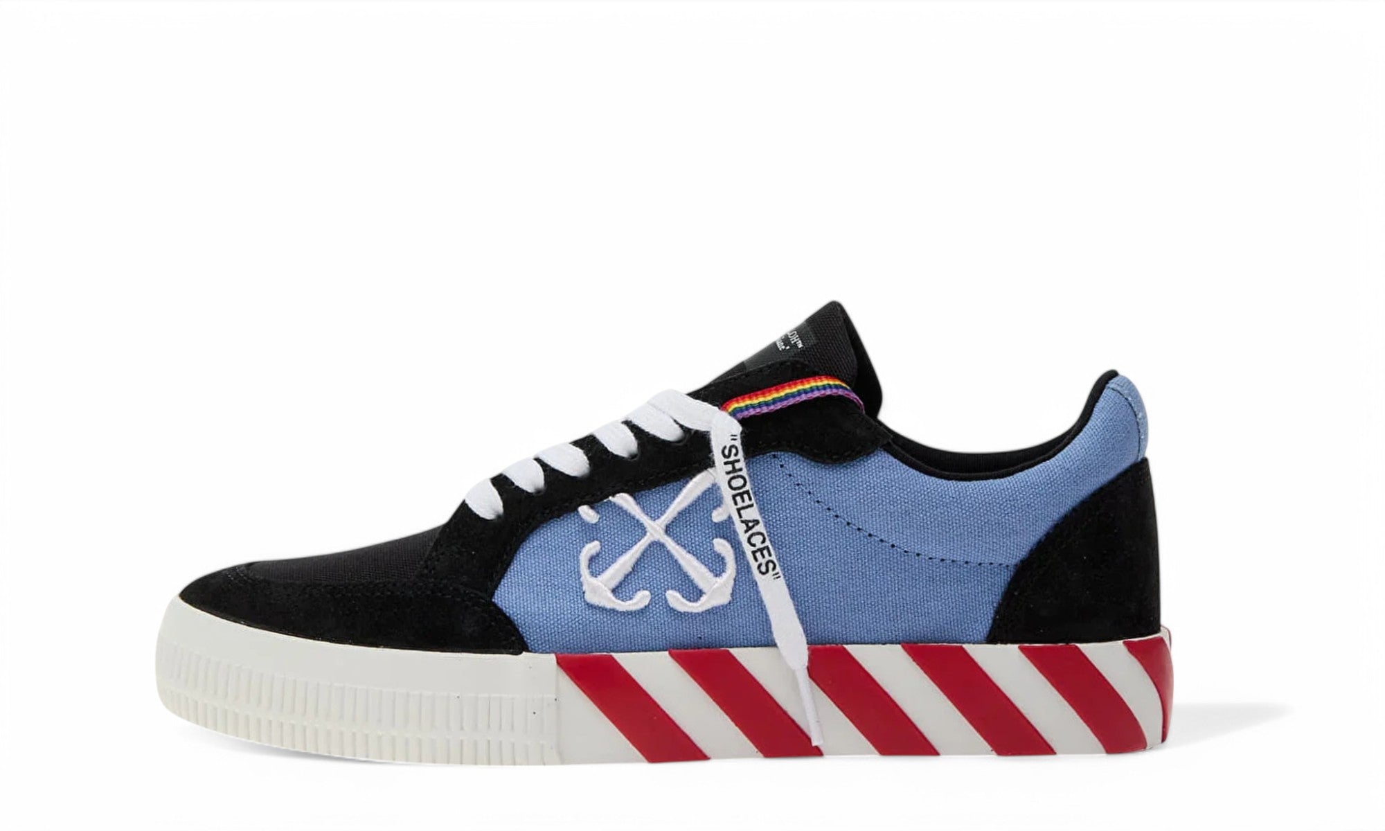 Obuv OFF-WHITE Vulc Low Black Light Blue (GS) - SneakerDefinition