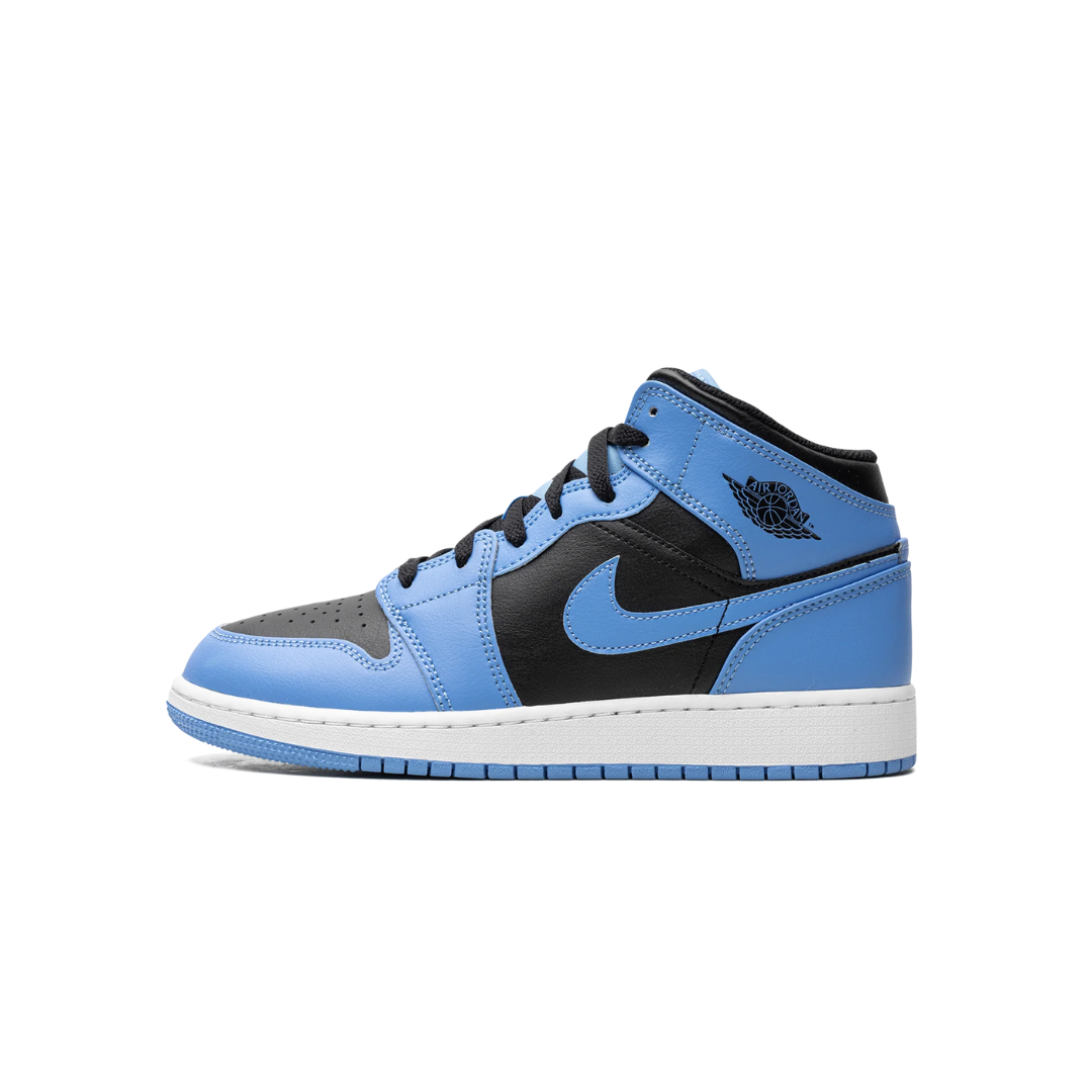 Air Jordan 1 Mid University Blue Black (GS)