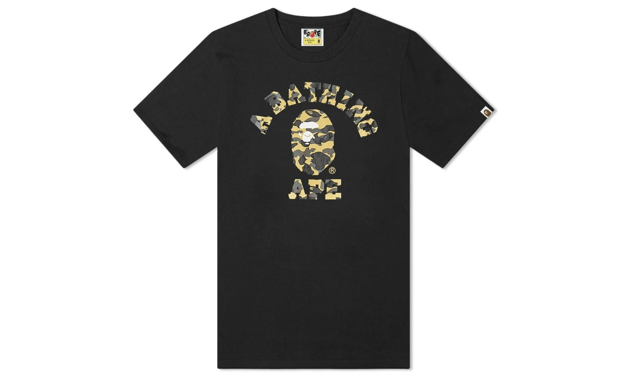 Trička BAPE Colors College Tee Black Yellow Camo - SneakerDefinition