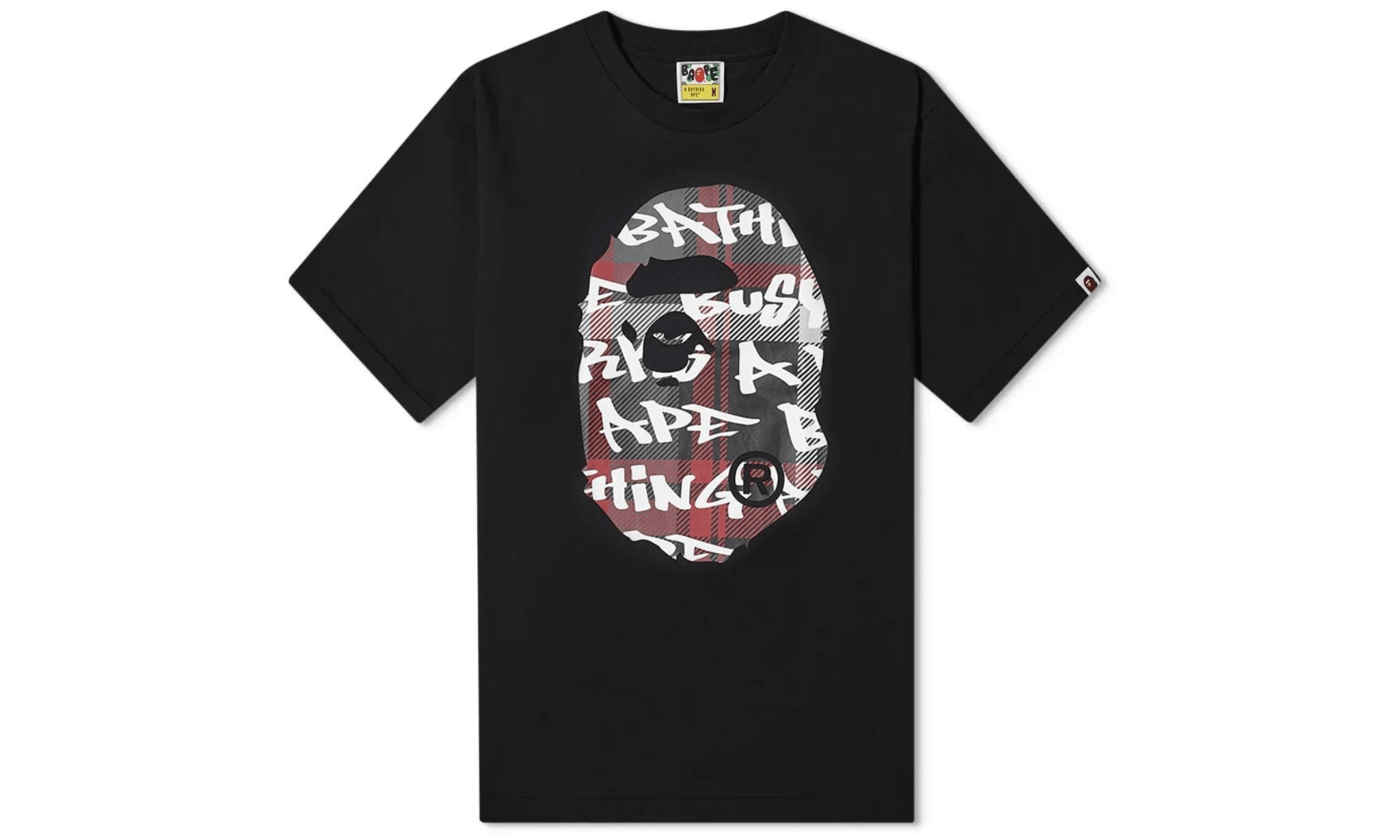 Trička BAPE Graffiti Check Big Ape Head Tee - SneakerDefinition