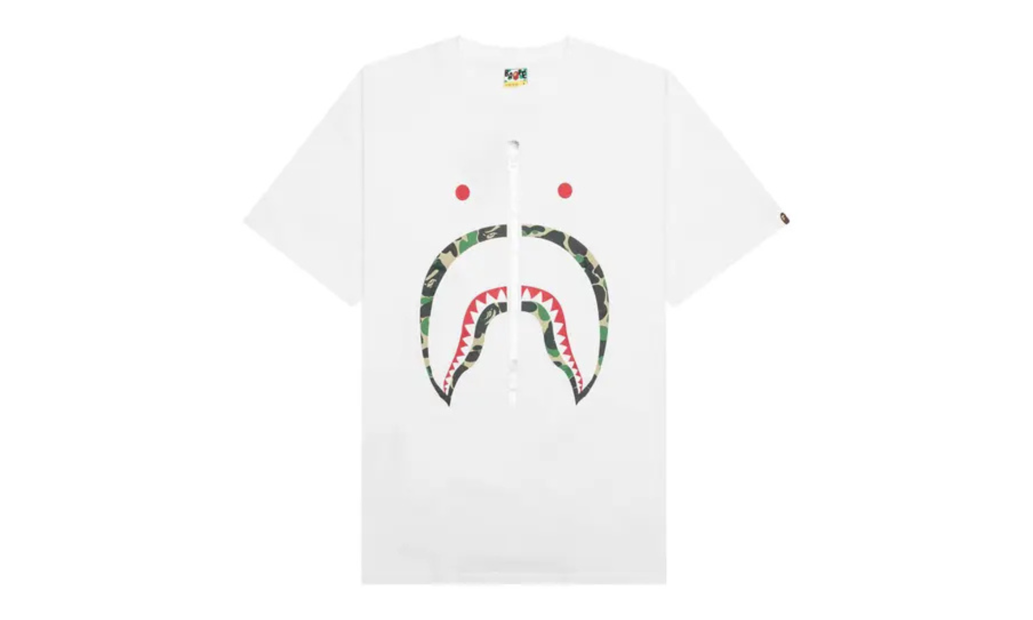 Tričko BAPE ABC Camo Shark Tee White/Green - SneakerDefinition
