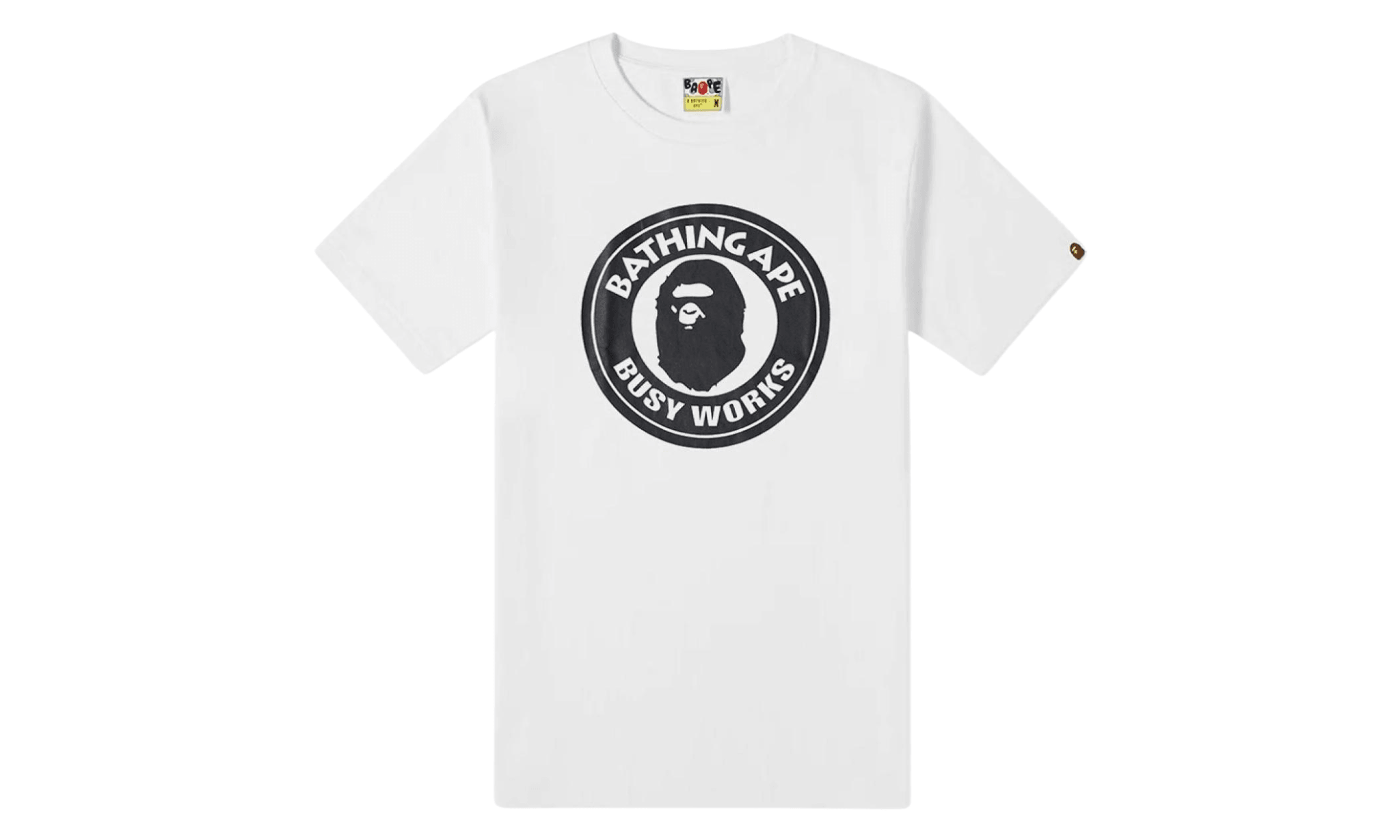 Tričko BAPE Busy Works Tee White Black - SneakerDefinition